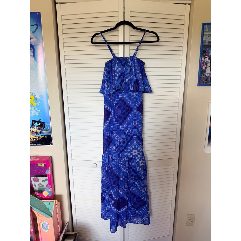 Blue‎ geometric mid/maxi dress